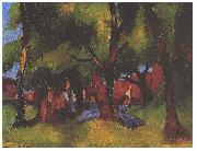 August Macke Children und sunny trees oil painting artist